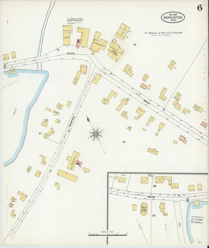 Sanborn Fire Insurance Map from Hopkinton, Middlesex County, Massachusetts (1904), Sheet #0006 - Complete Map Set gallery image, historic Sanborn map, vintage wall art, Massachusetts Massachusetts