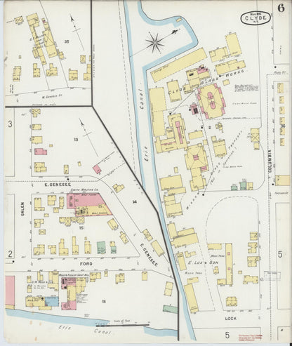 Sanborn Fire Insurance Map from Clyde, Wayne County, New York (1896), Sheet #0006 - Complete Map Set gallery image, historic Sanborn map, vintage wall art, New York New York