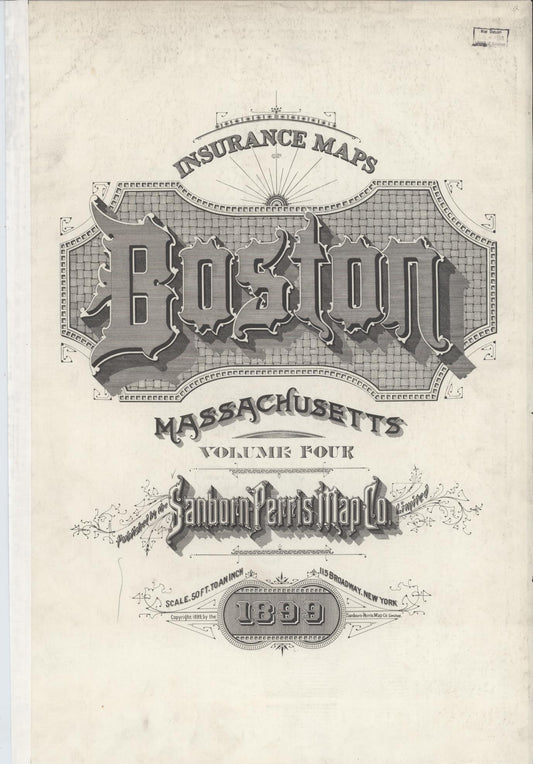 Sanborn Fire Insurance Map from Boston, Suffolk County, Massachusetts. (1899) – Historic Sanborn Fire Insurance Map Print