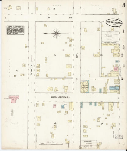 Sanborn Fire Insurance Map from Washington, Washington County, Kansas (1885), Sheet #0003 - Complete Map Set gallery image, historic Sanborn map, vintage wall art, Kansas Kansas