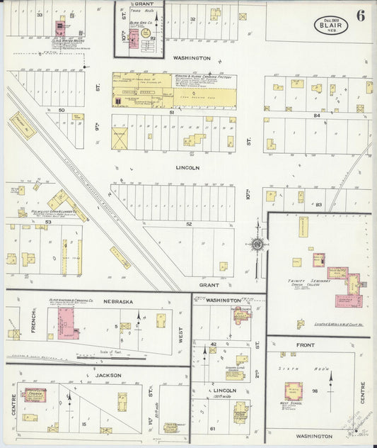 Sanborn Fire Insurance Map from Blair, Washington County, Nebraska (1909), Sheet #0006 - Historic Sanborn Fire Insurance Map Print, vintage old map wall art, antique decor, genealogy gift, Nebraska Nebraska map