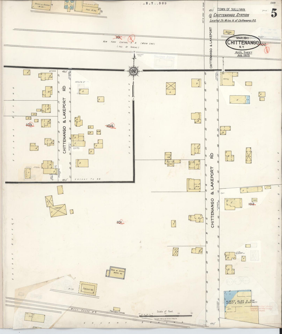 Sanborn Fire Insurance Map from Chittenango, Madison County, New York (1951), Sheet #0005 - Complete Map Set gallery image, historic Sanborn map, vintage wall art, New York New York
