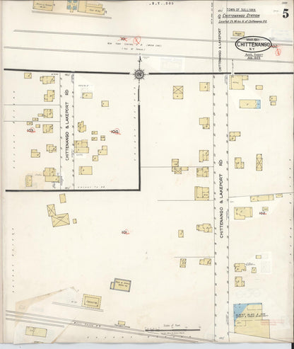 Sanborn Fire Insurance Map from Chittenango, Madison County, New York (1951), Sheet #0005 - Complete Map Set gallery image, historic Sanborn map, vintage wall art, New York New York