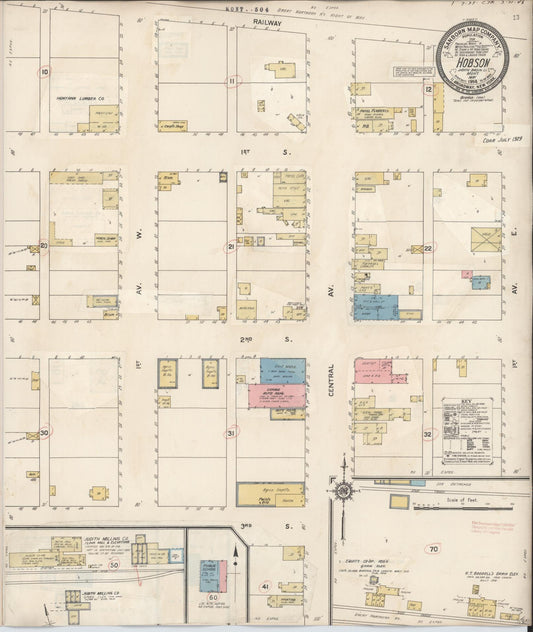 Sanborn Fire Insurance Map from Hobson, Judith Basin County, Montana. (1929) – Historic Sanborn Fire Insurance Map Print