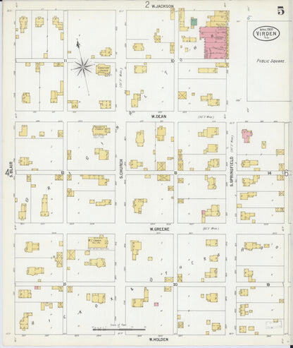Sanborn Fire Insurance Map from Virden, Macoupin County, Illinois (1900), Sheet #0005 - Complete Map Set gallery image, historic Sanborn map, vintage wall art, Illinois Illinois