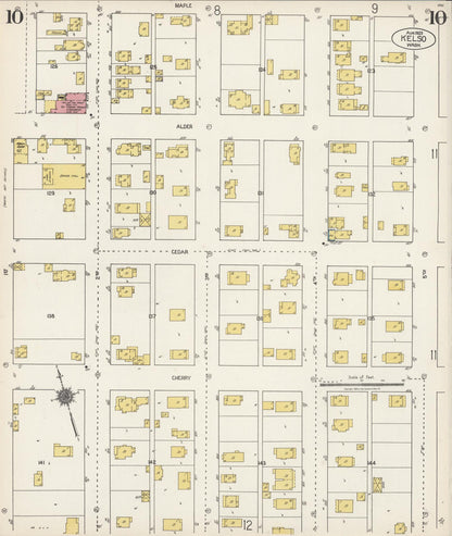 Sanborn Fire Insurance Map from Kelso, Cowlitz County, Washington (1923), Sheet #0010 - Complete Map Set gallery image, historic Sanborn map, vintage wall art, Washington Washington