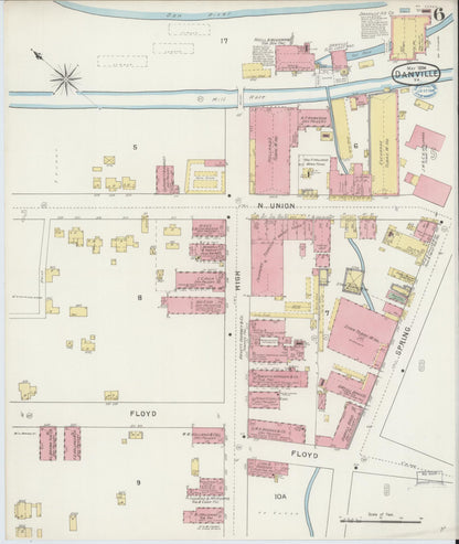 Sanborn Fire Insurance Map from Danville, Independent Cities, Virginia (1894), Sheet #0006 - Complete Map Set gallery image, historic Sanborn map, vintage wall art, Virginia Virginia