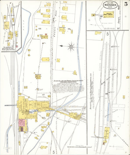 Sanborn Fire Insurance Map from Wardner, Shoshone County, Idaho (1905), Sheet #0005 - Complete Map Set gallery image, historic Sanborn map, vintage wall art, Idaho Idaho