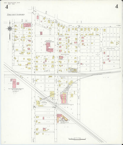 Sanborn Fire Insurance Map from New Washington, Crawford County, Ohio (1938), Sheet #0004 - Complete Map Set gallery image, historic Sanborn map, vintage wall art, Ohio Ohio
