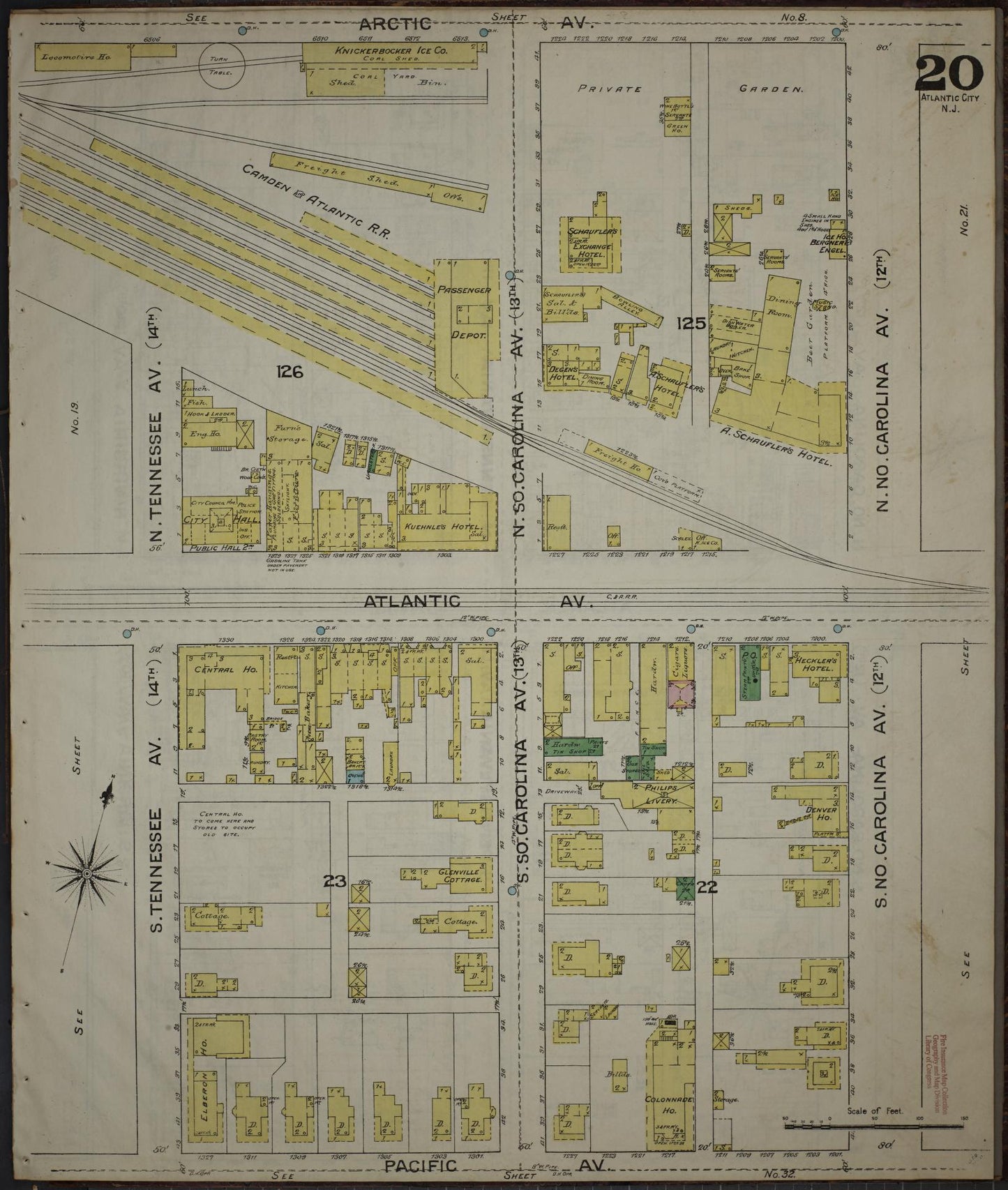 Sanborn Fire Insurance Map from Atlantic City, Atlantic County, New Jersey (1886), Sheet #0020 - Complete Map Set gallery image, historic Sanborn map, vintage wall art, New Jersey New Jersey