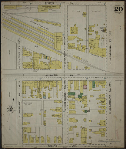 Sanborn Fire Insurance Map from Atlantic City, Atlantic County, New Jersey (1886), Sheet #0020 - Complete Map Set gallery image, historic Sanborn map, vintage wall art, New Jersey New Jersey