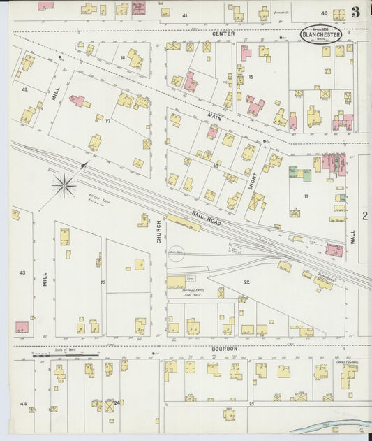 Sanborn Fire Insurance Map from Blanchester, Clinton County, Ohio (1898), Sheet #0003 - Historic Sanborn Fire Insurance Map Print, vintage old map wall art, antique decor, genealogy gift, Ohio Ohio map