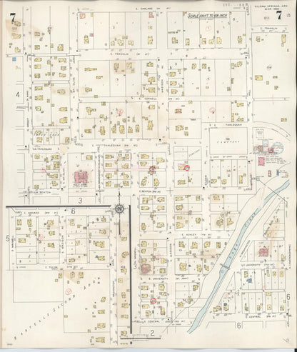 Sanborn Fire Insurance Map from Siloam Springs, Benton County, Arkansas (1948), Sheet #0007 - Complete Map Set gallery image, historic Sanborn map, vintage wall art, Arkansas Arkansas