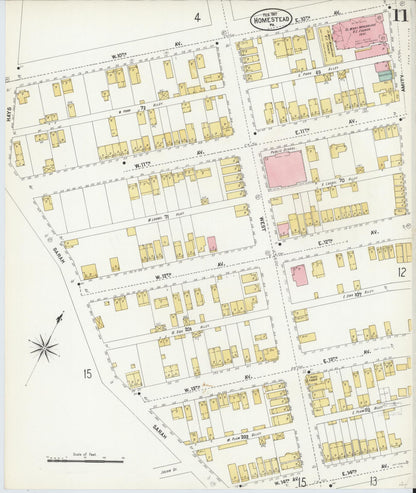 Sanborn Fire Insurance Map from Homestead, Allegheny County, Pennsylvania (1907), Sheet #0011 - Complete Map Set gallery image, historic Sanborn map, vintage wall art, Pennsylvania Pennsylvania