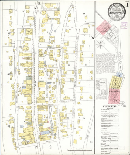 Sanborn Fire Insurance Map from Wardner, Shoshone County, Idaho (1905), Sheet #0001 - Complete Map Set gallery image, historic Sanborn map, vintage wall art, Idaho Idaho