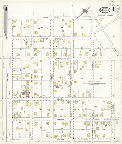 Sanborn Fire Insurance Map from Selma, Johnston County, North Carolina (1923), Sheet #0004 - Complete Map Set gallery image, historic Sanborn map, vintage wall art, North Carolina North Carolina