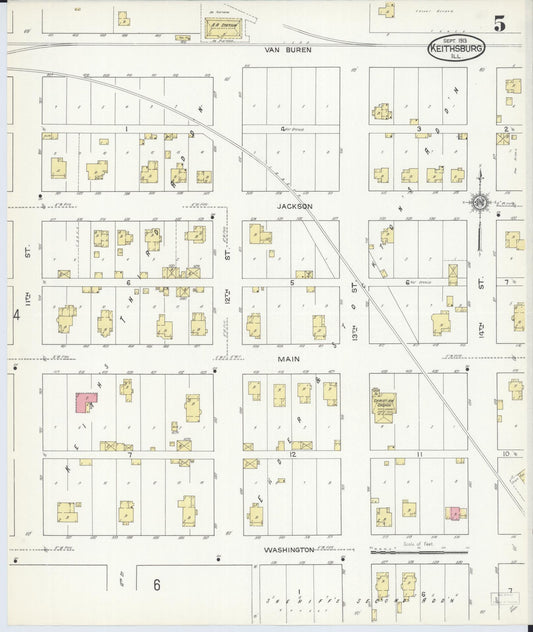 Sanborn Fire Insurance Map from Keithsburg, Mercer County, Illinois (1913), Sheet #0005 - Historic Sanborn Fire Insurance Map Print, vintage old map wall art, antique decor, genealogy gift, Illinois Illinois map