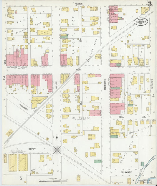 Sanborn Fire Insurance Map from Redkey, Jay County, Indiana (1900), Sheet #0003 - Historic Sanborn Fire Insurance Map Print, vintage old map wall art, antique decor, genealogy gift, Indiana Indiana map