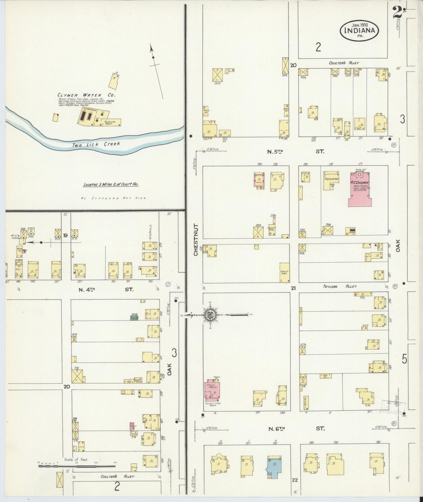Sanborn Fire Insurance Map from Indiana, Indiana County, Pennsylvania (1910), Sheet #0002 - Complete Map Set gallery image, historic Sanborn map, vintage wall art, Sanborn Fire Insurance Map from Indiana Indiana