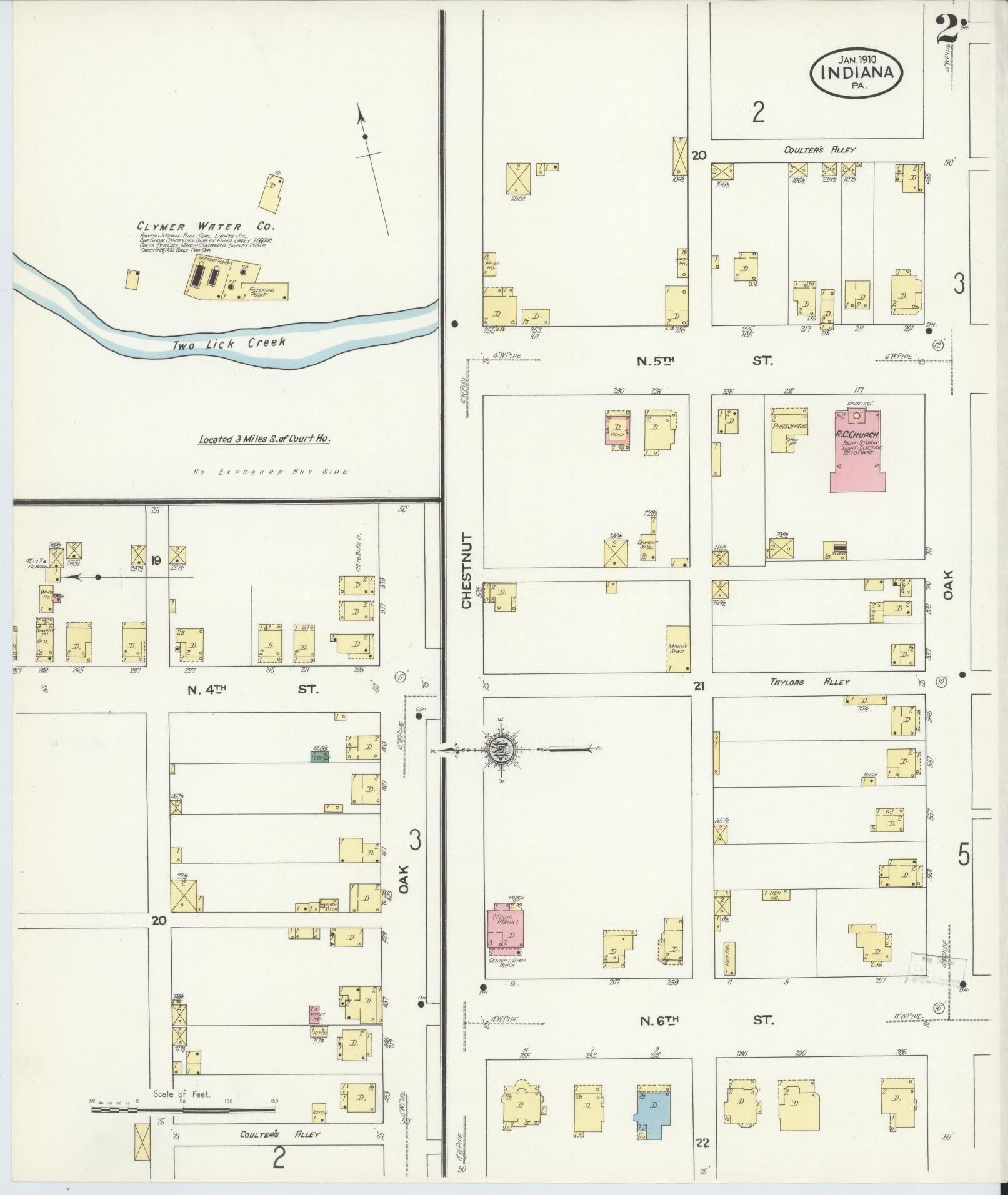 Sanborn Fire Insurance Map from Indiana, Indiana County, Pennsylvania (1910), Sheet #0002 - Complete Map Set gallery image, historic Sanborn map, vintage wall art, Sanborn Fire Insurance Map from Indiana Indiana