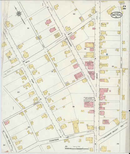 Sanborn Fire Insurance Map from Dayton, Rockingham County, Virginia (1917), Sheet #0002 - Complete Map Set gallery image, historic Sanborn map, vintage wall art, Virginia Virginia