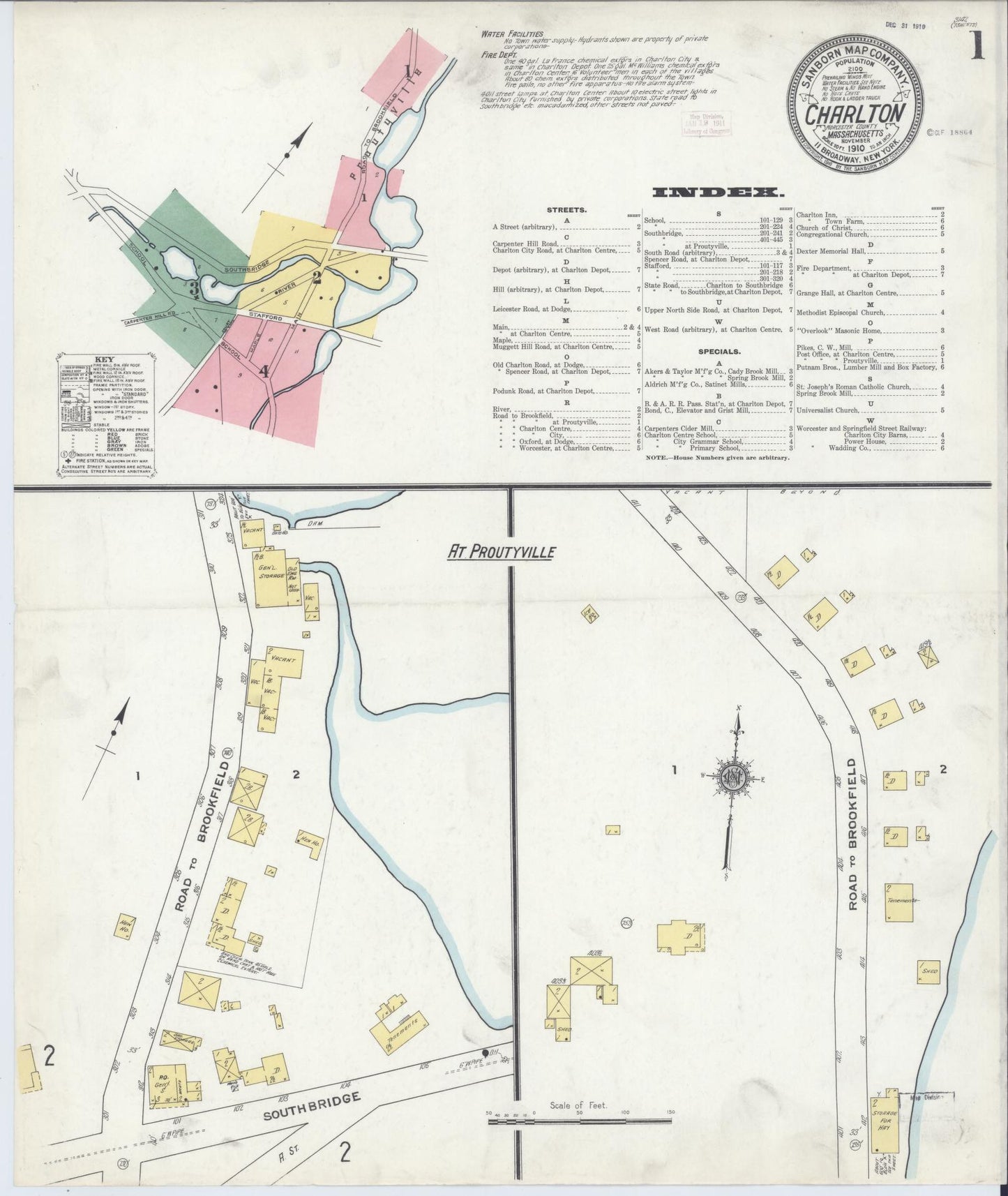 Sanborn Fire Insurance Map from Charlton, Worcester County, Massachusetts (1910), Sheet #0001 - Complete Map Set gallery image, historic Sanborn map, vintage wall art, Massachusetts Massachusetts