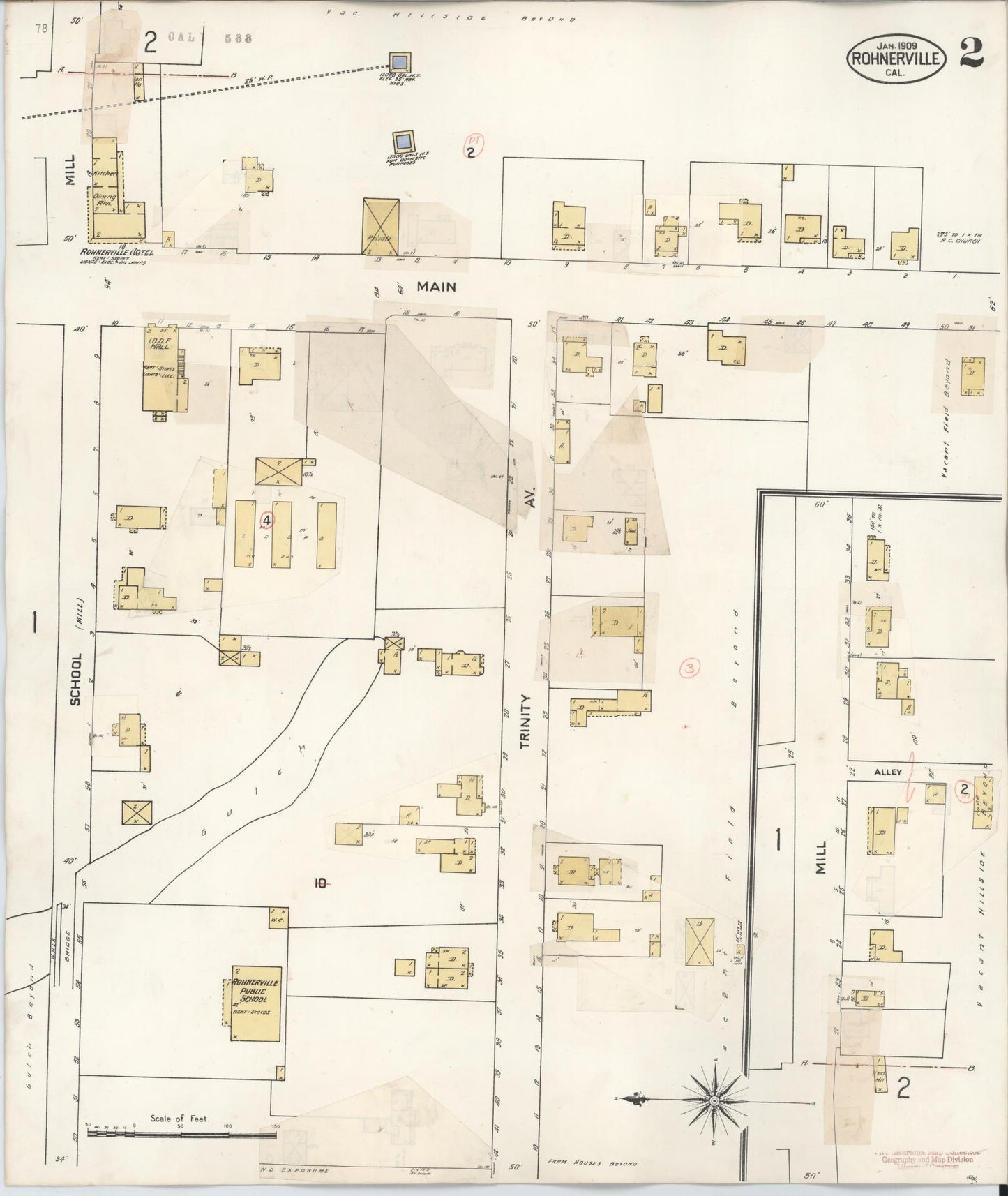 Sanborn Fire Insurance Map from Rohnerville, Humboldt County, California (1931), Sheet #0002 - Complete Map Set gallery image, historic Sanborn map, vintage wall art, California California