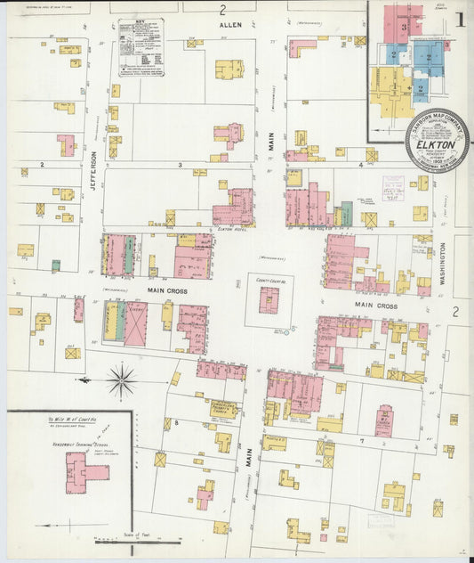 Sanborn Fire Insurance Map from Elkton, Todd County, Kentucky. (1903) – Historic Sanborn Fire Insurance Map Print