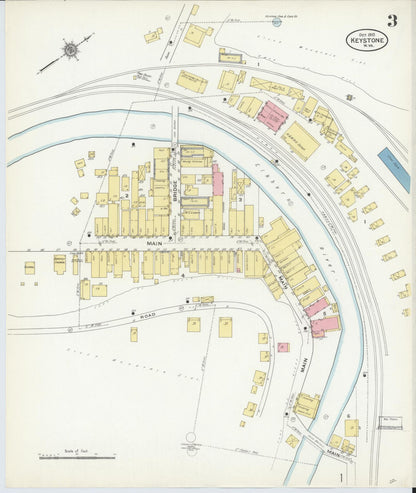 Sanborn Fire Insurance Map from Keystone, Mcdowell County, West Virginia (1910), Sheet #0003 - Complete Map Set gallery image, historic Sanborn map, vintage wall art, West Virginia West Virginia