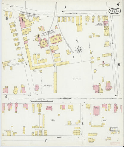 Sanborn Fire Insurance Map from Salem, Salem County, New Jersey (1896), Sheet #0004 - Complete Map Set gallery image, historic Sanborn map, vintage wall art, New Jersey New Jersey