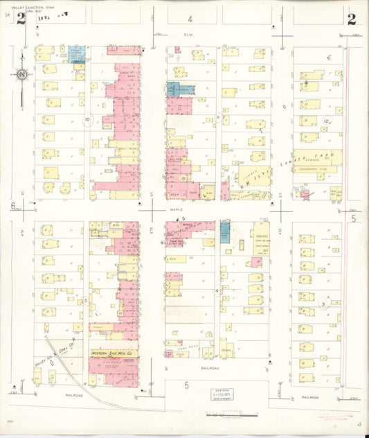 Sanborn Fire Insurance Map from Valley Junction, Polk County, Iowa (1941), Sheet #0002 - Historic Sanborn Fire Insurance Map Print, vintage old map wall art
