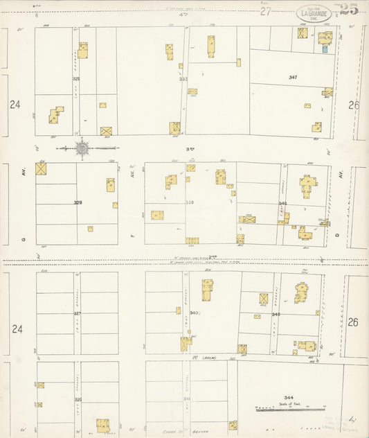 Sanborn Fire Insurance Map from La Grande, Union County, Oregon (1910), Sheet #0025 - Historic Sanborn Fire Insurance Map Print, vintage old map wall art, antique decor, genealogy gift, Oregon Oregon map
