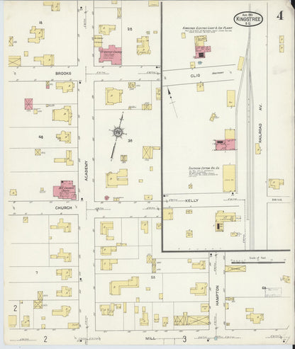 Sanborn Fire Insurance Map from Kingstree, Williamsburg County, South Carolina (1913), Sheet #0004 - Complete Map Set gallery image, historic Sanborn map, vintage wall art, South Carolina South Carolina