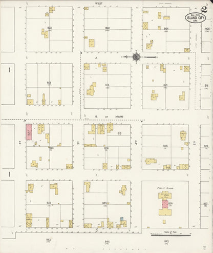 Sanborn Fire Insurance Map from Island City, Union County, Oregon (1910), Sheet #0002 - Complete Map Set gallery image, historic Sanborn map, vintage wall art, Oregon Oregon