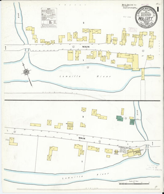 Sanborn Fire Insurance Map from Wolcott, Lamoille County, Vermont (1909), Sheet #0001 - Historic Sanborn Fire Insurance Map Print, vintage old map wall art, antique decor, genealogy gift, Vermont Vermont map