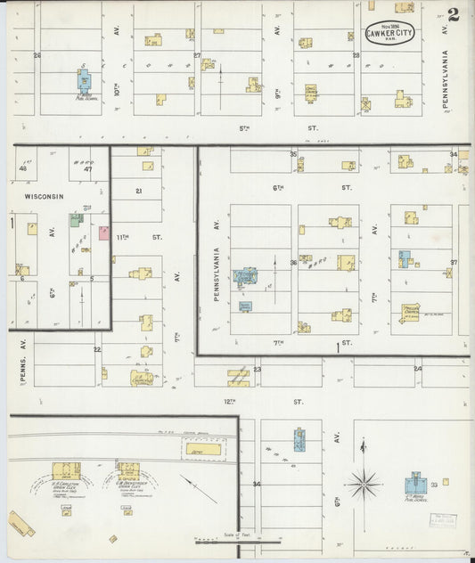 Sanborn Fire Insurance Map from Cawker City, Mitchell County, Kansas (1896), Sheet #0002 - Historic Sanborn Fire Insurance Map Print, vintage old map wall art, antique decor, genealogy gift, Kansas Kansas map