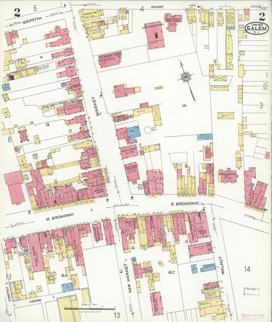 Sanborn Fire Insurance Map from Salem, Salem County, New Jersey (1923), Sheet #0002 - Historic Sanborn Fire Insurance Map Print, vintage old map wall art, antique decor, genealogy gift, New Jersey New Jersey map