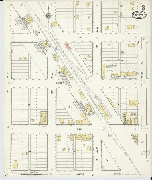 Sanborn Fire Insurance Map from Sisseton, Roberts County, South Dakota (1916), Sheet #0003 - Historic Sanborn Fire Insurance Map Print, vintage old map wall art, antique decor, genealogy gift, South Dakota South Dakota map