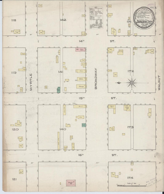 Sanborn Fire Insurance Map from Dakota City, Dakota County, Nebraska. (1886) – Historic Sanborn Fire Insurance Map Print