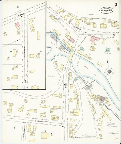 Sanborn Fire Insurance Map from Randolph, Orange County, Vermont (1897), Sheet #0003 - Complete Map Set gallery image, historic Sanborn map, vintage wall art, Vermont Vermont