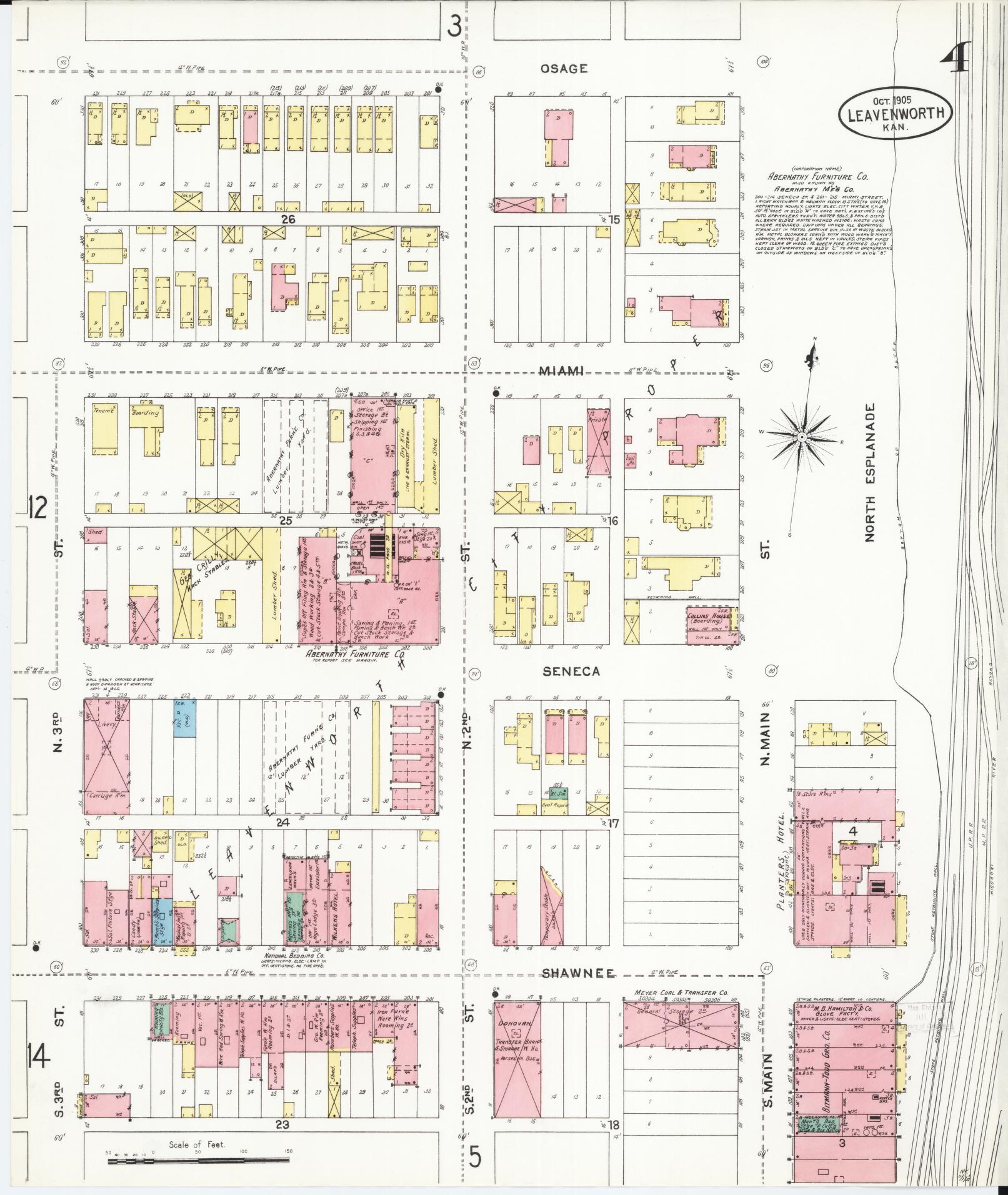 Sanborn Fire Insurance Map from Leavenworth, Leavenworth County, Kansas (1905), Sheet #0005 - Complete Map Set gallery image, historic Sanborn map, vintage wall art, Kansas Kansas