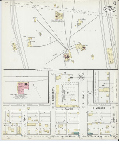 Sanborn Fire Insurance Map from Webb City, Jasper County, Missouri (1891), Sheet #0006 - Complete Map Set gallery image, historic Sanborn map, vintage wall art, Missouri Missouri