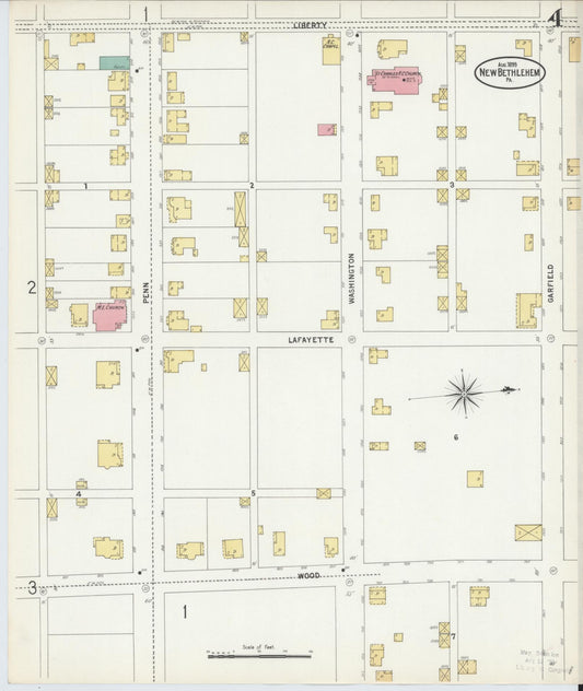 Sanborn Fire Insurance Map from New Bethlehem, Clarion County, Pennsylvania (1899), Sheet #0004 - Historic Sanborn Fire Insurance Map Print, vintage old map wall art, antique decor, genealogy gift, Pennsylvania Pennsylvania map