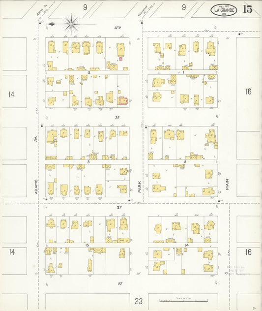 Sanborn Fire Insurance Map from La Grande, Union County, Oregon (1903), Sheet #0015 - Historic Sanborn Fire Insurance Map Print, vintage old map wall art, antique decor, genealogy gift, Oregon Oregon map