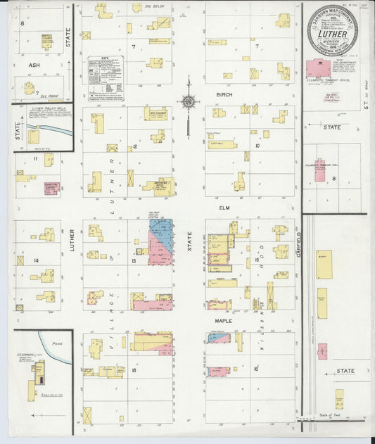 Sanborn Fire Insurance Map from Luther, Lake County, Michigan (1910), Sheet #0001 - Historic Sanborn Fire Insurance Map Print, vintage old map wall art, antique decor, genealogy gift, Michigan Michigan map