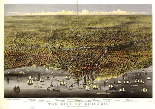 The City of Chicago (1874) – Historic Bird’s-Eye View Panorama Print