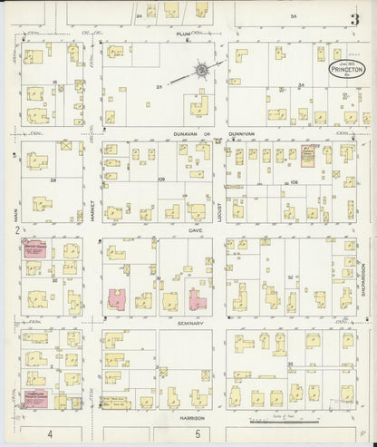 Sanborn Fire Insurance Map from Princeton, Caldwell County, Kentucky (1913), Sheet #0003 - Complete Map Set gallery image, historic Sanborn map, vintage wall art, Kentucky Kentucky