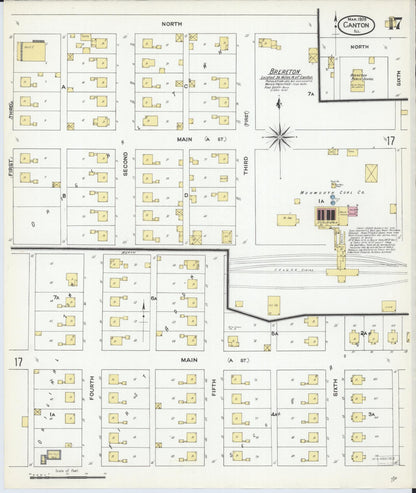 Sanborn Fire Insurance Map from Canton, Fulton County, Illinois (1909), Sheet #0017 - Historic Sanborn Fire Insurance Map Print, vintage old map wall art, antique decor, genealogy gift, Illinois Illinois map