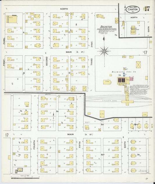 Sanborn Fire Insurance Map from Canton, Fulton County, Illinois (1909), Sheet #0017 - Historic Sanborn Fire Insurance Map Print, vintage old map wall art, antique decor, genealogy gift, Illinois Illinois map