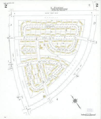Sanborn Fire Insurance Map from Lake Jackson, Brazoria County, Texas (1951), Sheet #0002 - Historic Sanborn Fire Insurance Map Print, vintage old map wall art, antique decor, genealogy gift, Texas Texas map